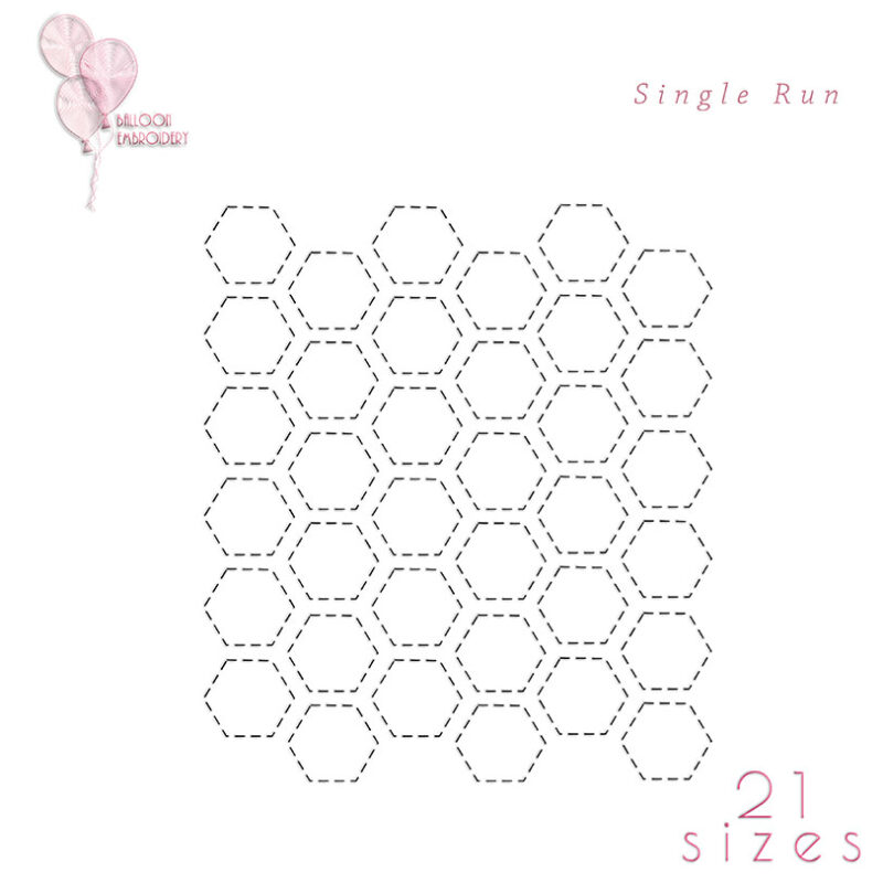 Honeycomb Single run Edge to Edge Continuous Seamless Quilting Block Embroidery Design files