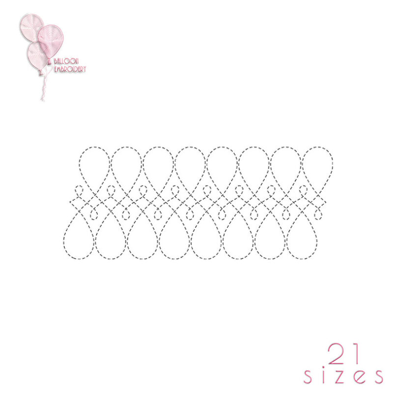 Curl Wave Swirl Border Single Run Quilt Block machineEmbroidery design