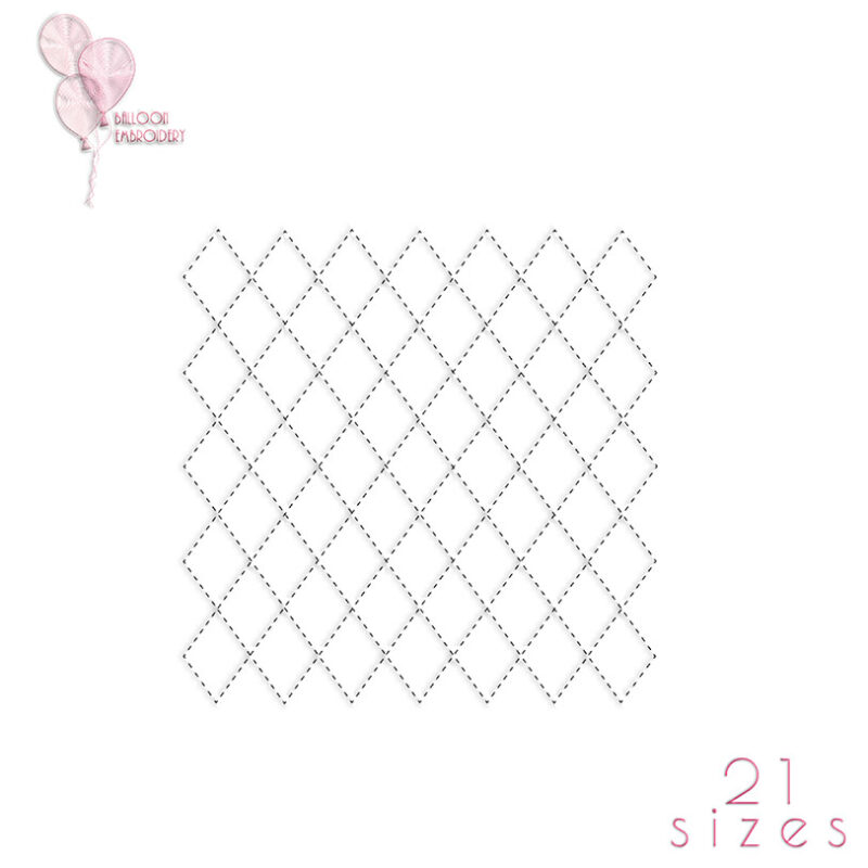 Diamond Single Run Edge to Edge Continuous Quilt Block Embroidery design