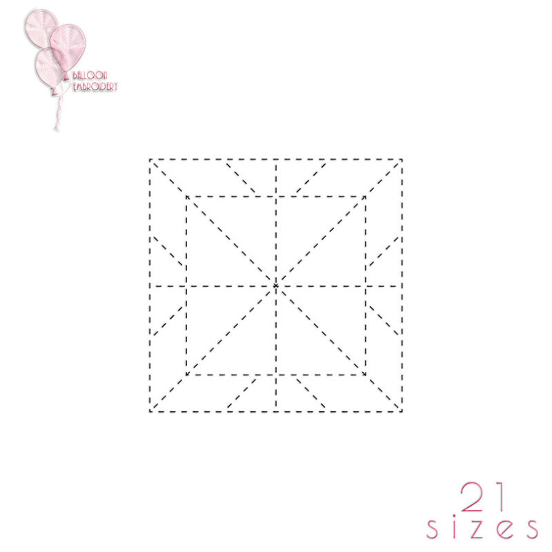 Star Double Run Edge to Edge Continuous Quilt Block Machine Embroidery design