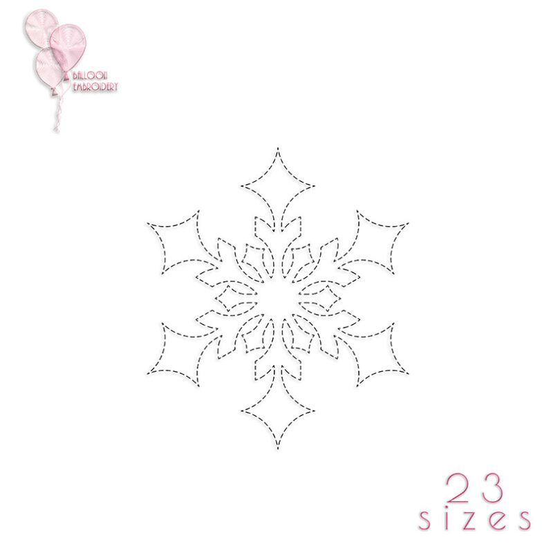 Snowflake Quilt Block Single Run Machine Embroidery design files