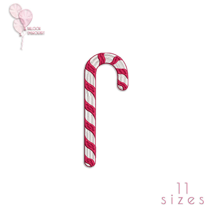 Christmas Swirl Candy Stick Machine Embroidery Design