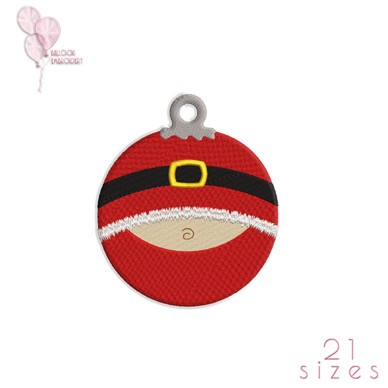 Santa Christmas Ornament Bauble Machine Embroidery Design