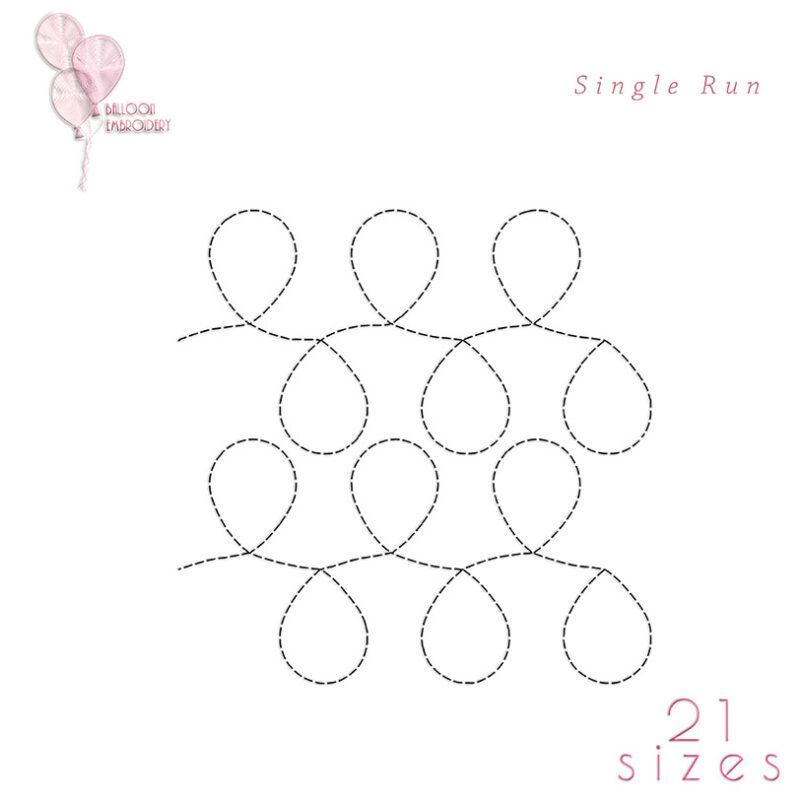 Loop Single Run Quilt Block Edge to Edge Continuous  Seamless Embroidery design file