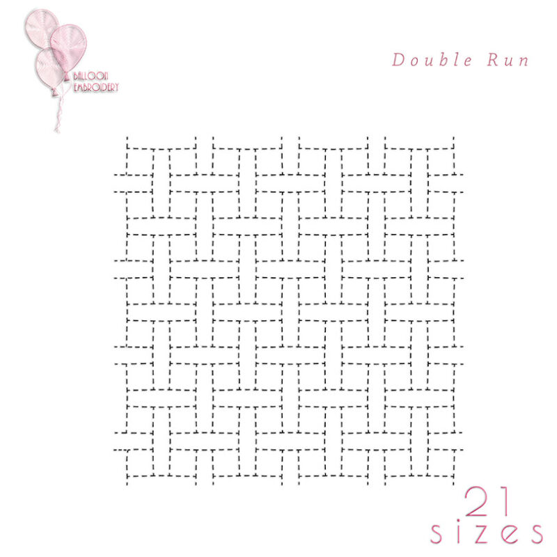 Woven Fabric Double Run Edge to Edge Continuous Quilt Block Embroidery design