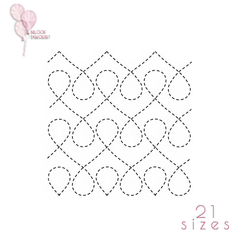 Loop Single Run Quilt Block Edge to Edge Continuous  Embroidery design file