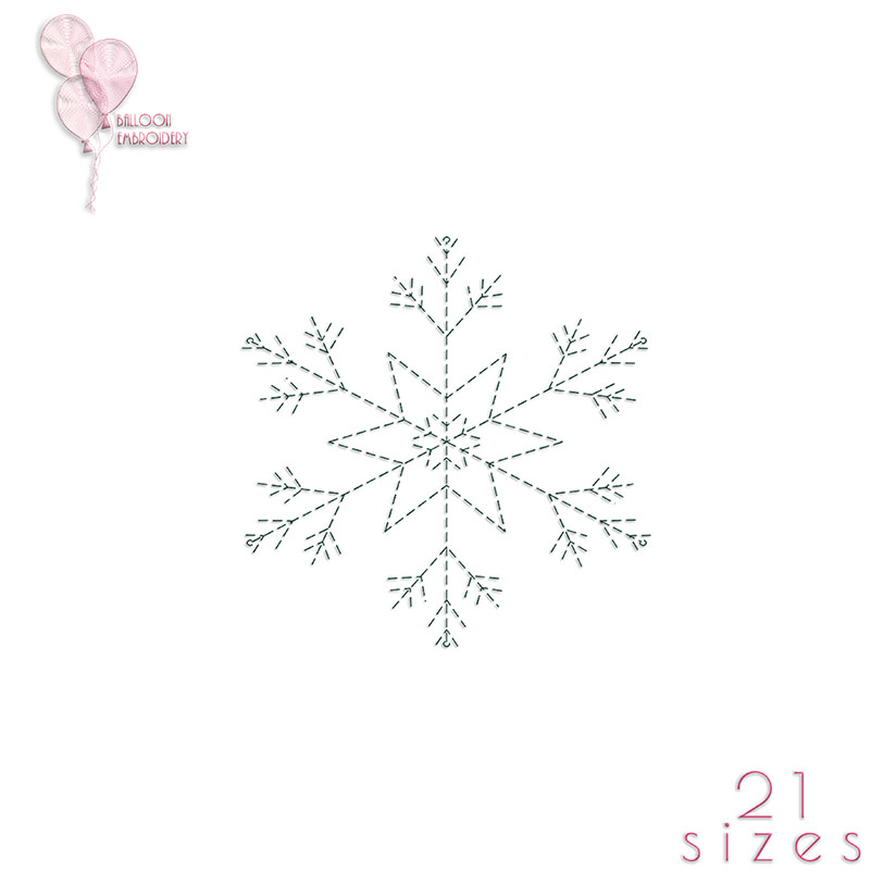 Snowflake Quilt Block Machine Embroidery design files – Balloon Embroidery