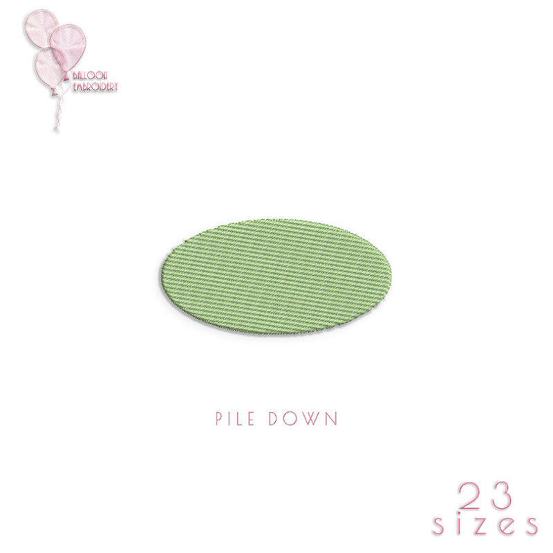 Oval Knockdown Pile Nap Loft Down Frame Tatami Stitch Embroidery design