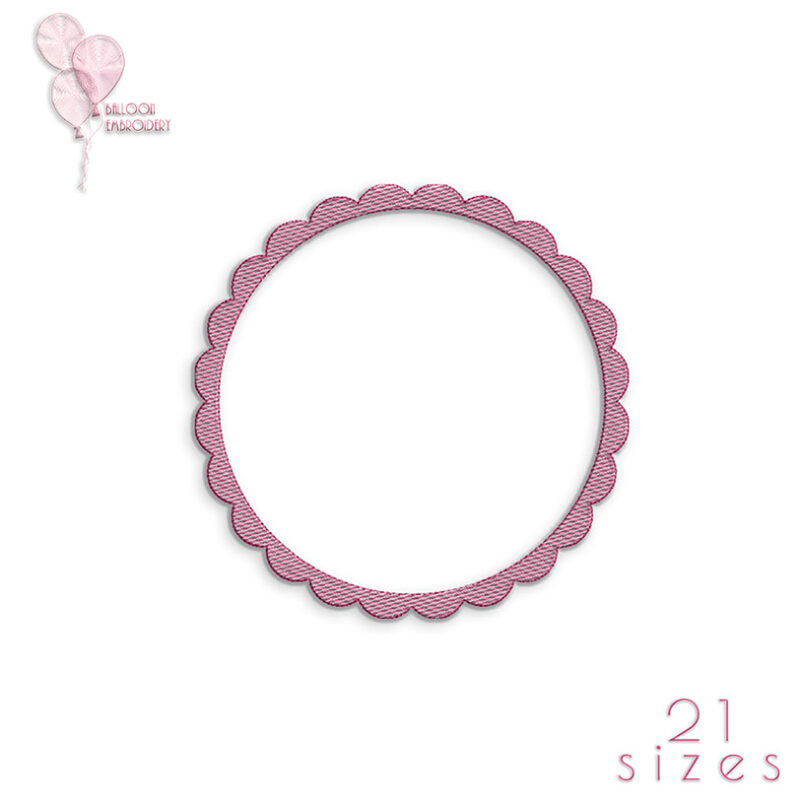 Scallop Circle Frame Border Sketch Stitch Embroidery design files
