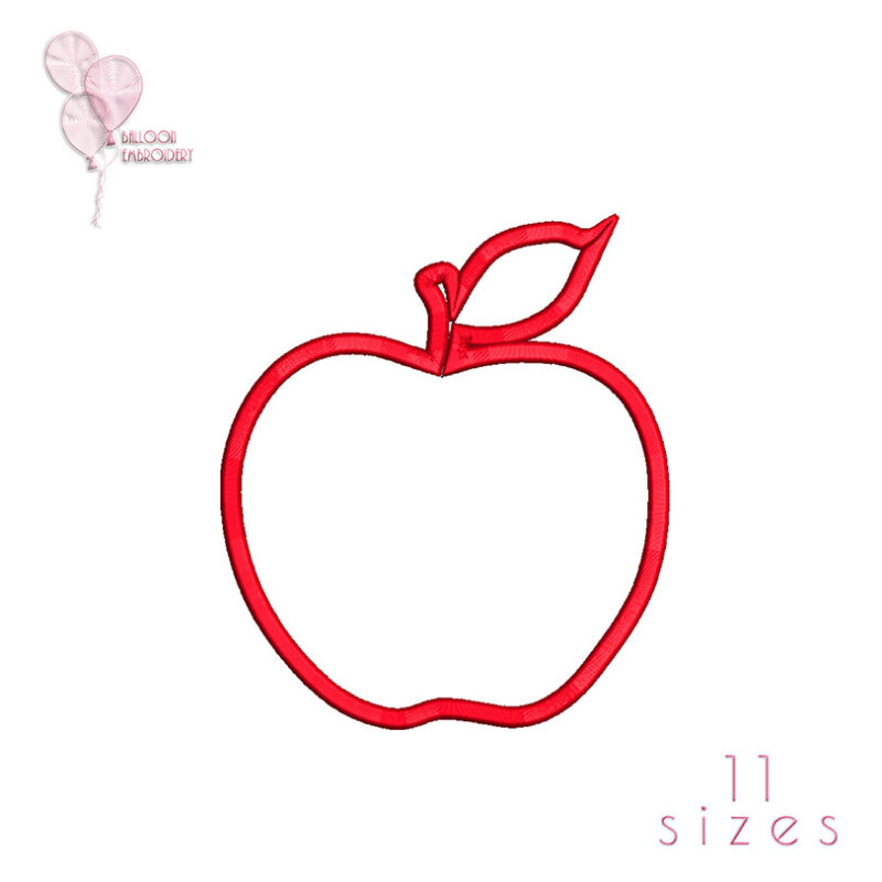 Apple Satin Outline Machine Embroidery design files