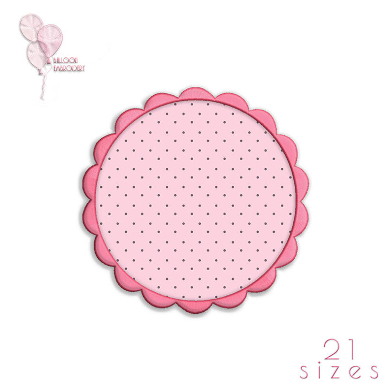 Scallop Circle Border Frame Applique Embroidery design files
