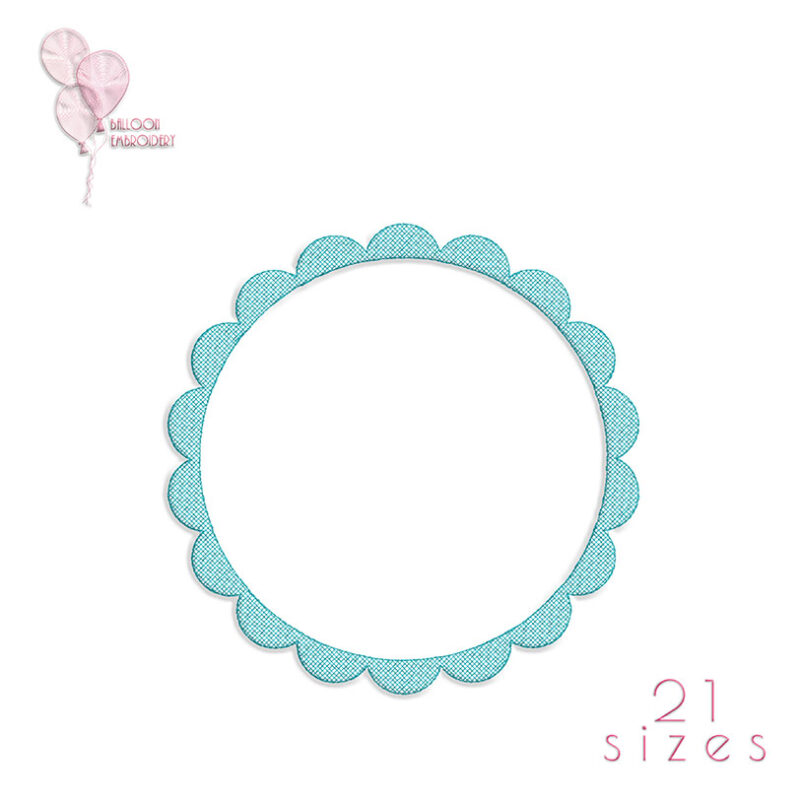Scallop Border Frame Satin Stitch Embroidery Machine design file