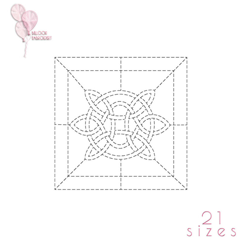 Celtic Symbol Double Run Quilting Block Embroidery Design