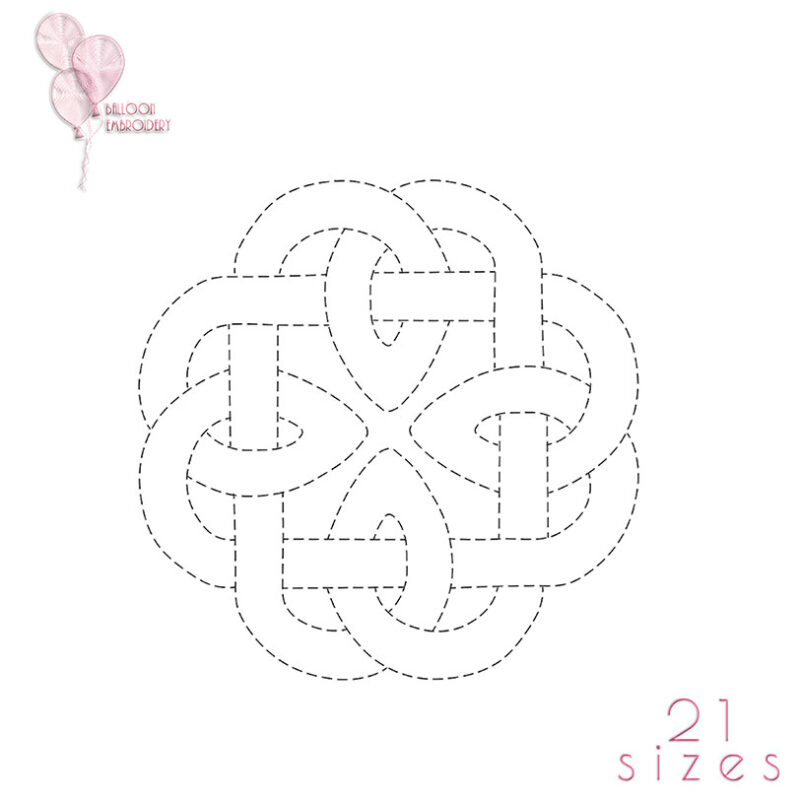 Celtic Symbol Double Run Quilting Block Embroidery Design