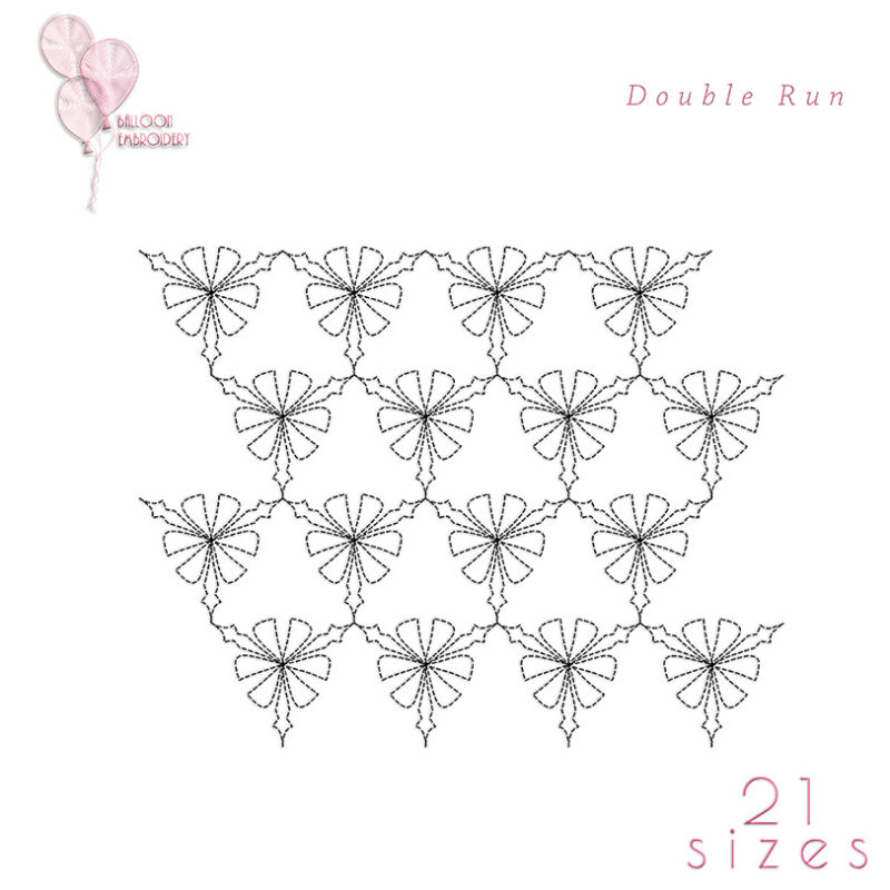 Flower Double Run Continuous ETE Quilting Block Embroidery Design