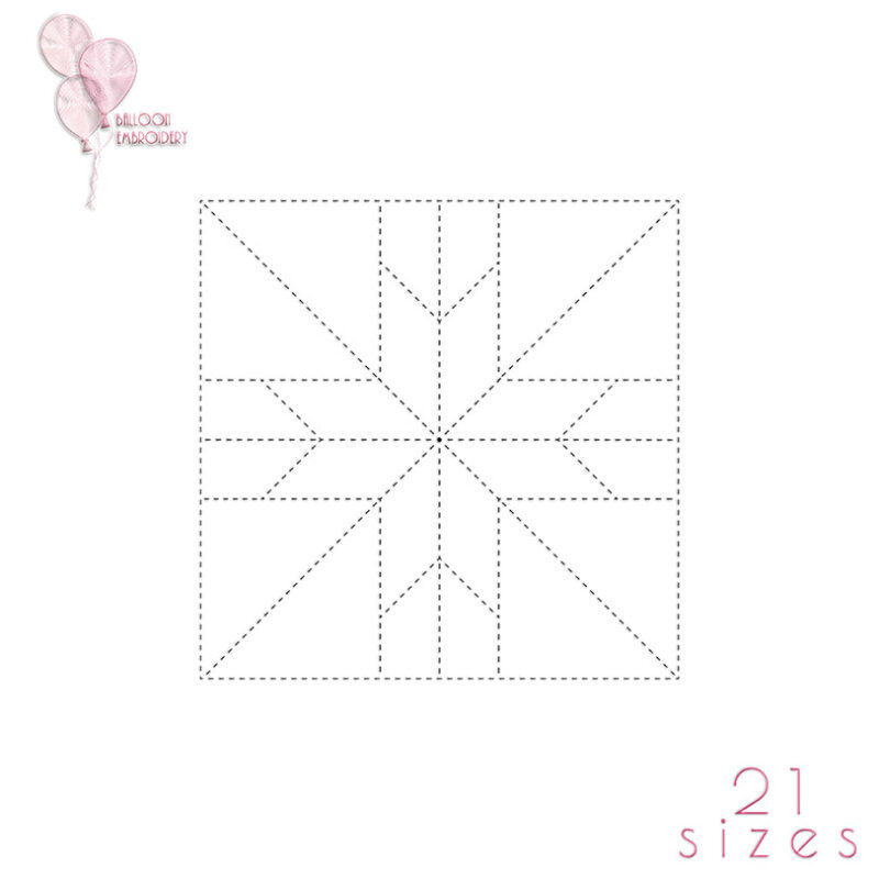 Star Double Run Quilting Block Machine Embroidery Design