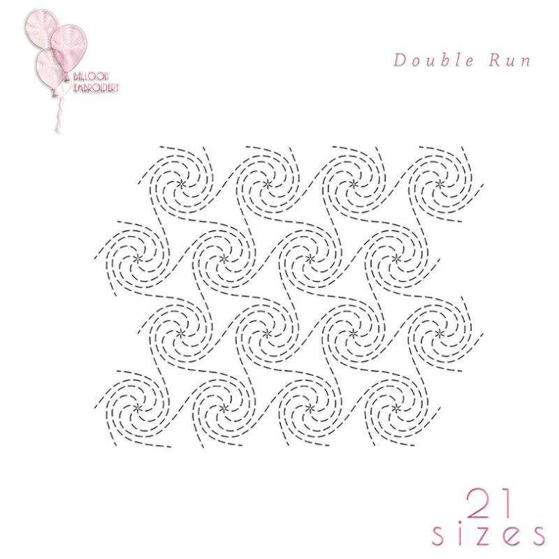Sun Double Run Quilting Block Machine Embroidery Design
