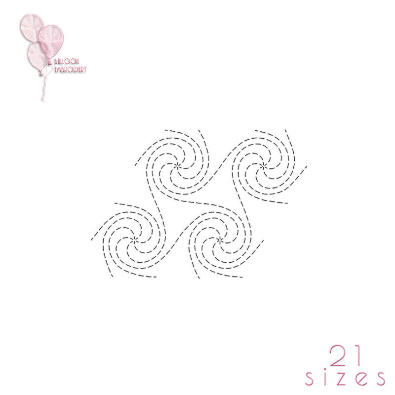 Sun Double Run Quilting Block Machine Embroidery Design
