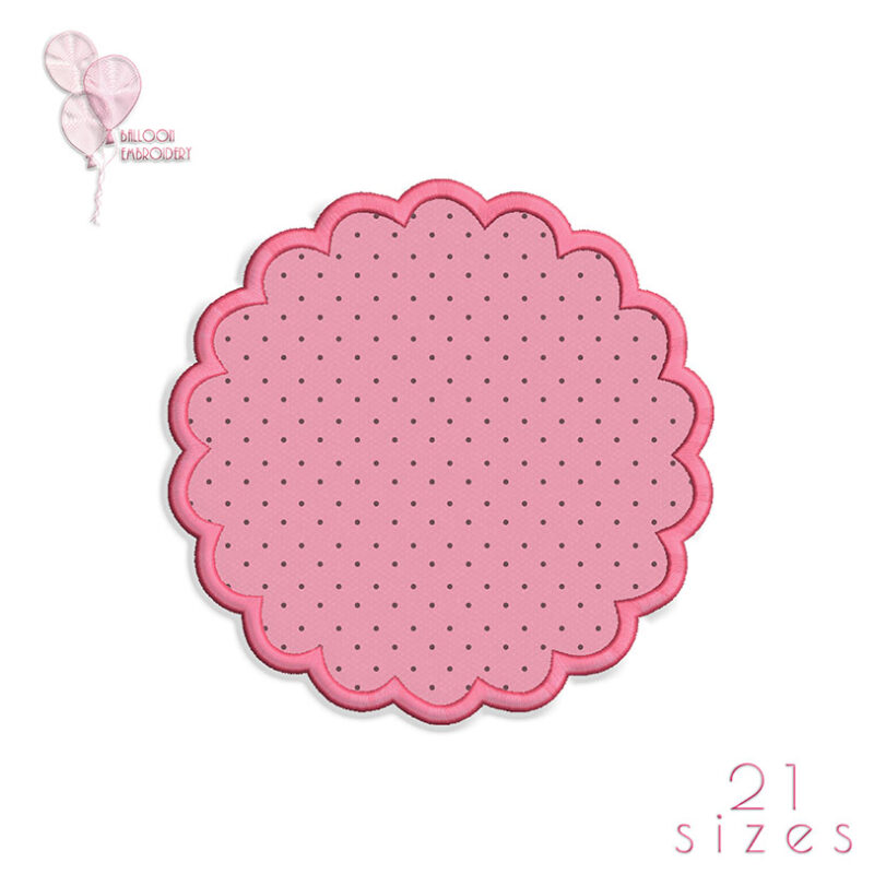 Scallop Circle Border Frame Applique Embroidery design