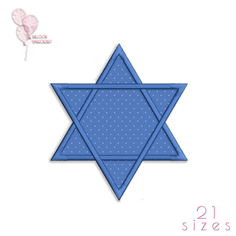 Hanukkah Star Applique Machine Embroidery design files