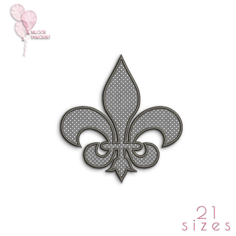 Fleur De Lis Applique  Embroidery Design
