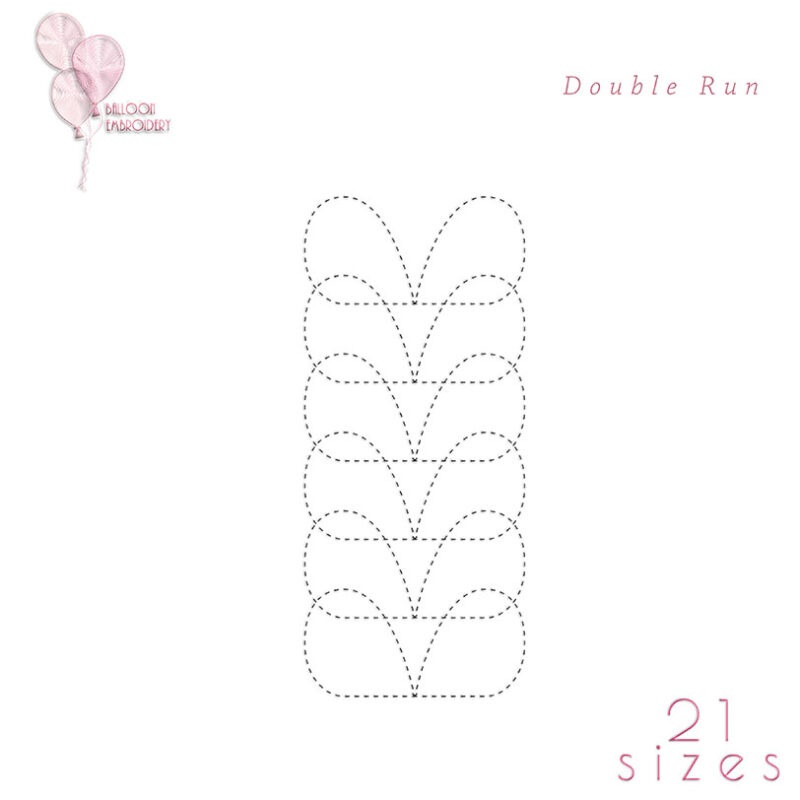 Leaf Colun Double Run Continuous ETE Quilting Block Embroidery Design