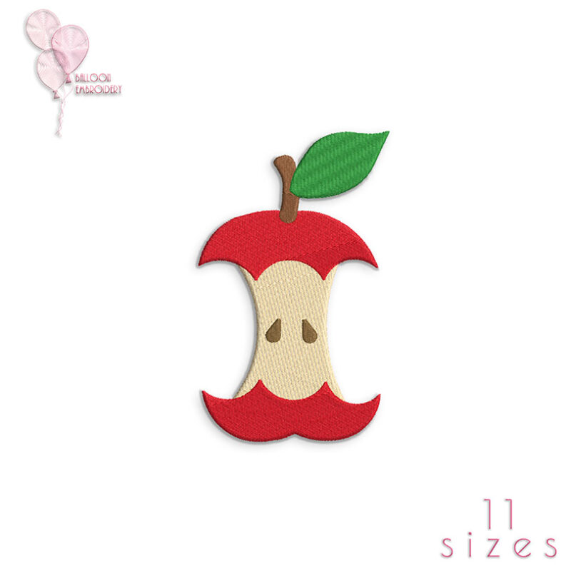 Apple Core Embroidery Design