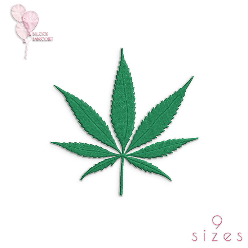 Marijuana Weed Leaf Embroidery Design