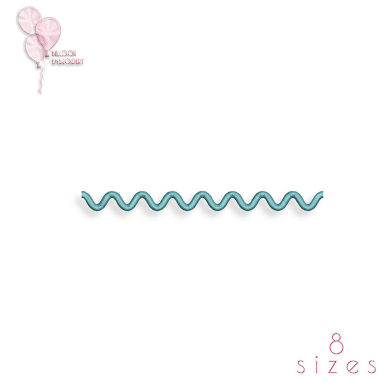 Curved Line Border Continuous ZigZag Satin Stitch Embroidery design file