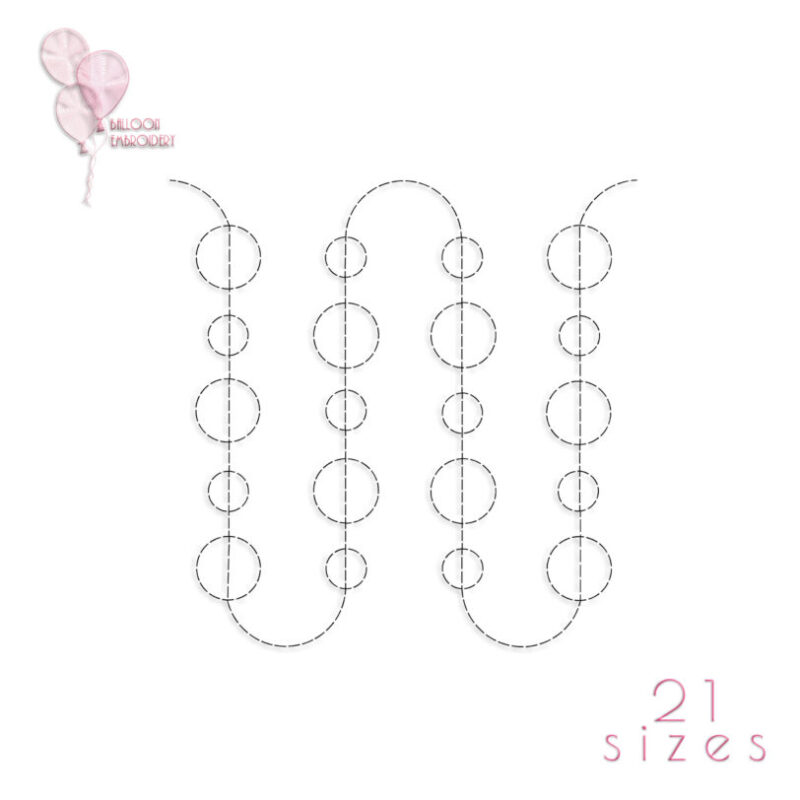 Bubble/ Circle? Single Run Continuous Edge to Edge ETE Quilting Block Machine Embroidery Design