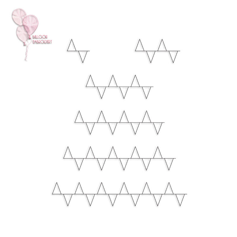 Triangle Border Single Run Edge to Edge Continuous Quilt Block Embroidery design
