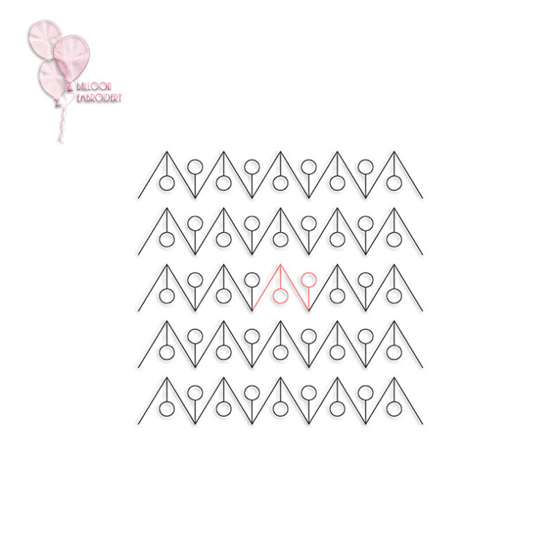 Pyramid Edge to Edge Continuous Longarm Pantograph Embroidery Design