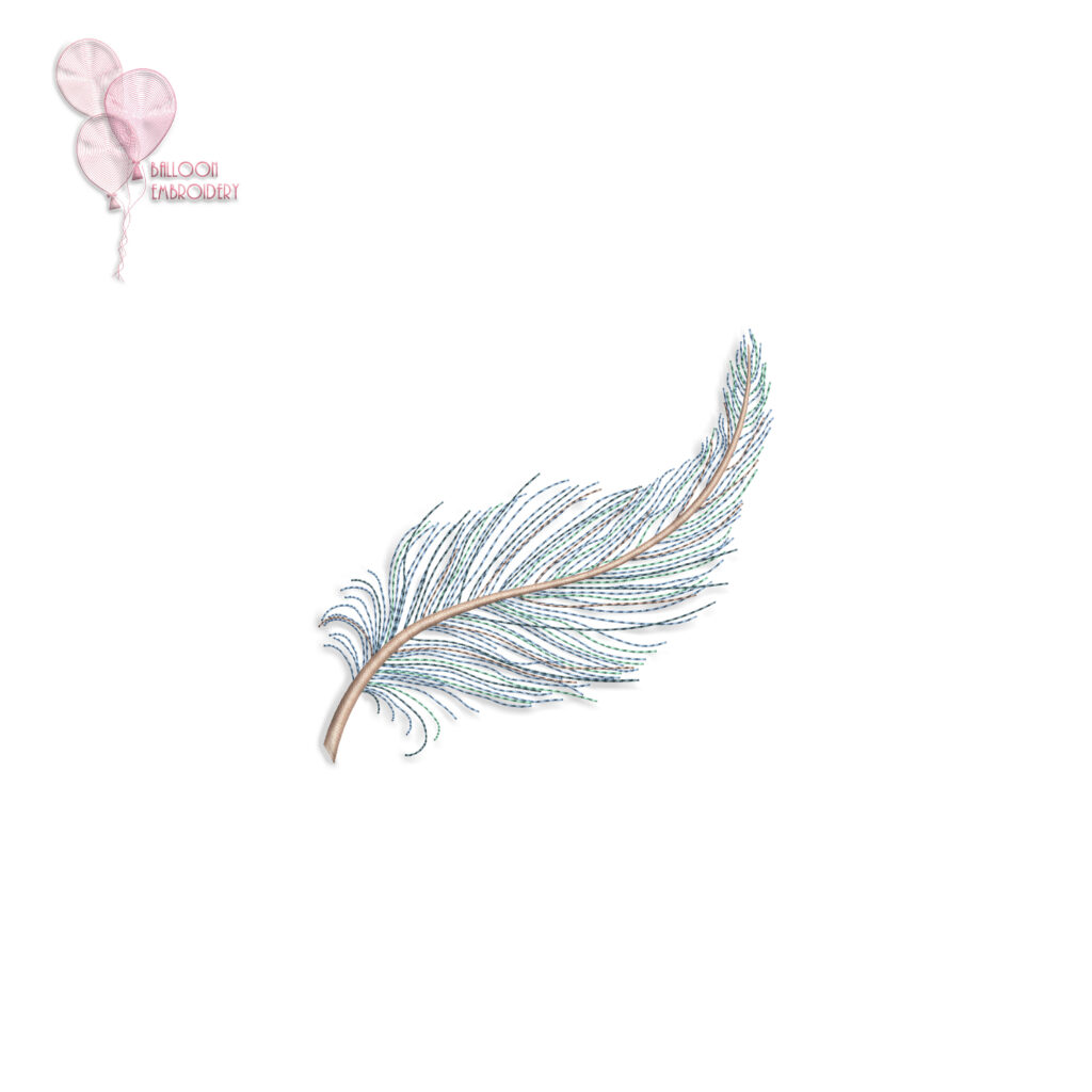 Fluffy Feather Machine Embroidery Design Pattern
