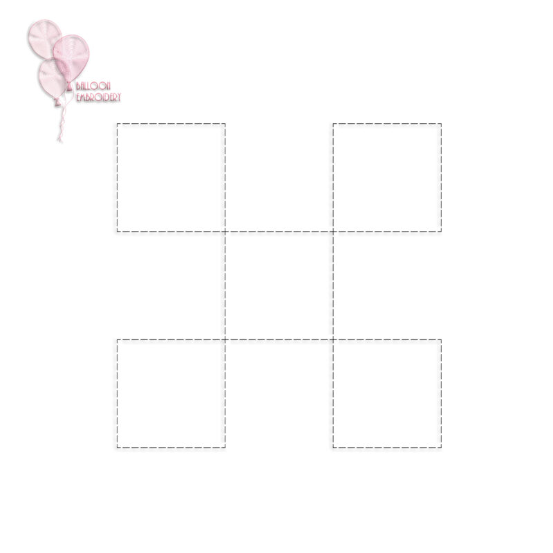 Square Quilt Block Abstract Embroidery design. Single Run. Continuous Machine Embriodery Design