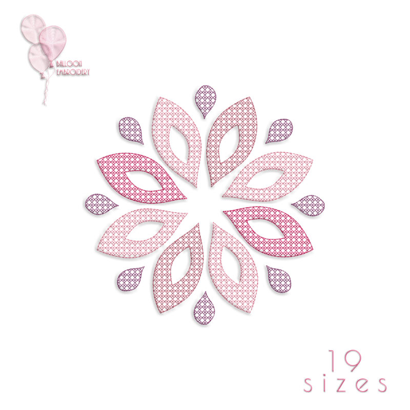 Boho Flower Machine Embroidery Design Digital Files