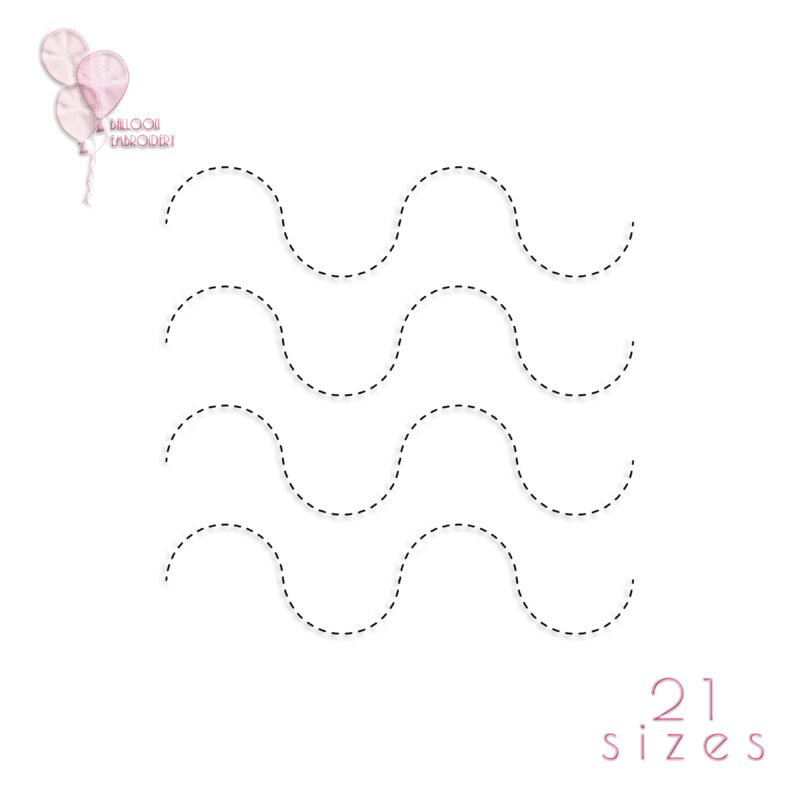 Wave Line Single Run Edge to Edge Continuous Quilt Block Embroidery design