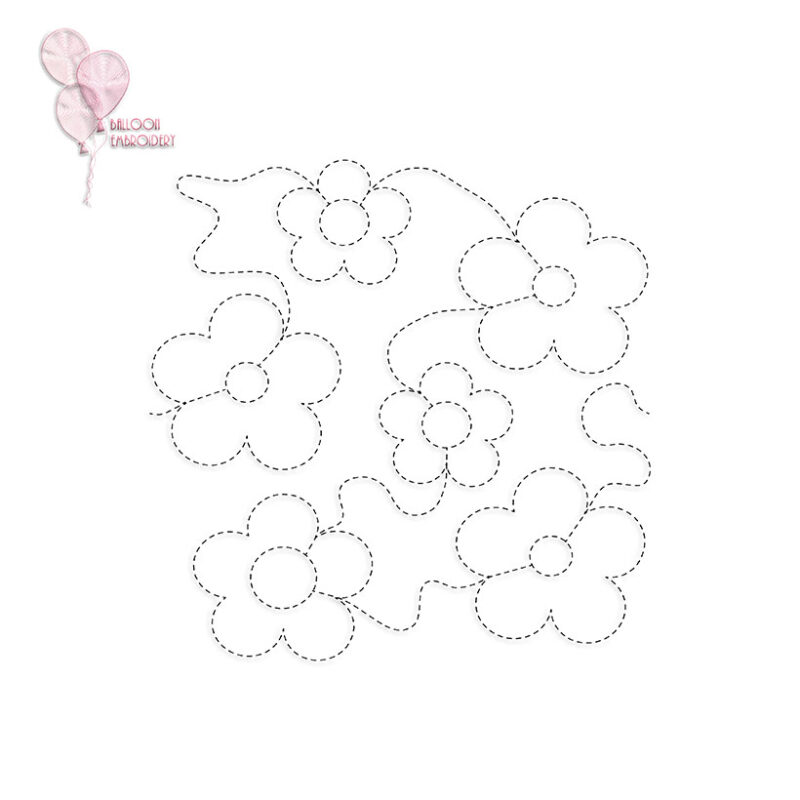 Daisy Single Run Edge to Edge Continuous Quilting Block Machine Embroidery Design