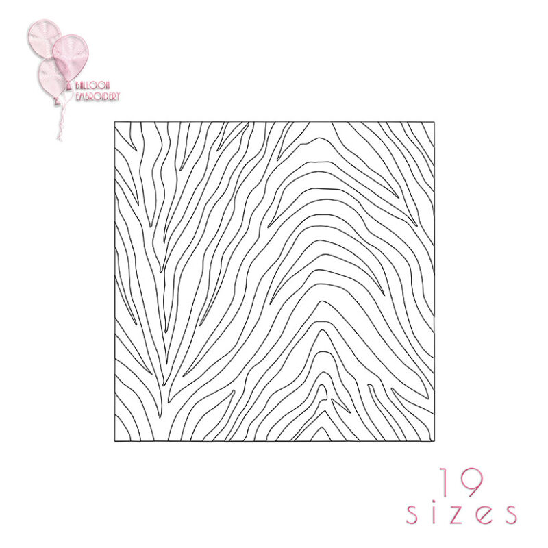 Zebra Pattern Quilt Block Embroidery design. Single Run