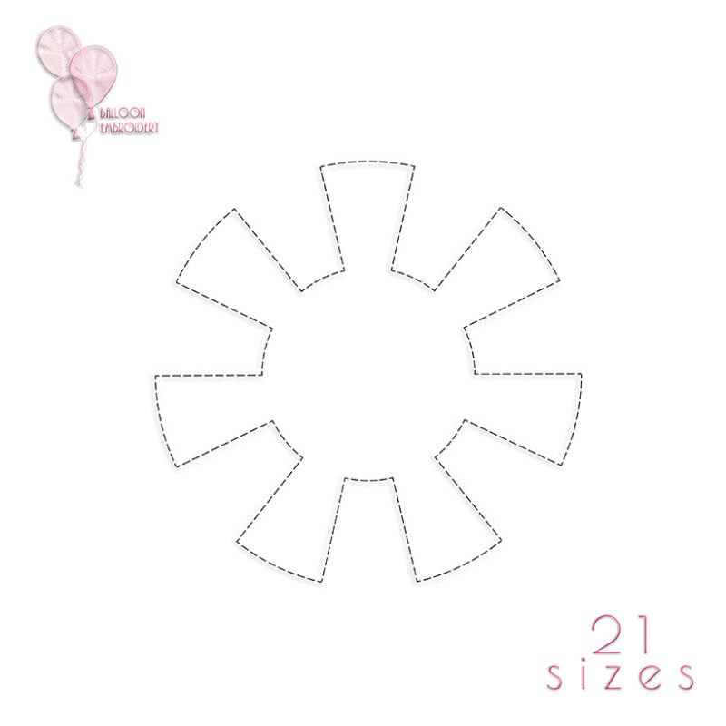 Doodle Sun Single Run Quilt Block Embroidery Design