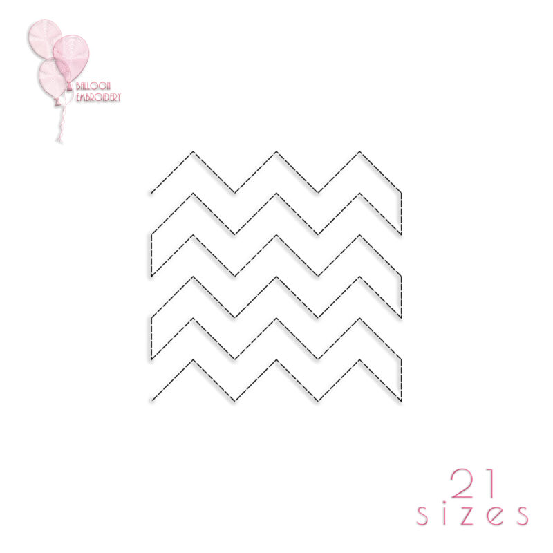 Shevron Chevron ZigZag Single Run Quilt Block Embroidery design