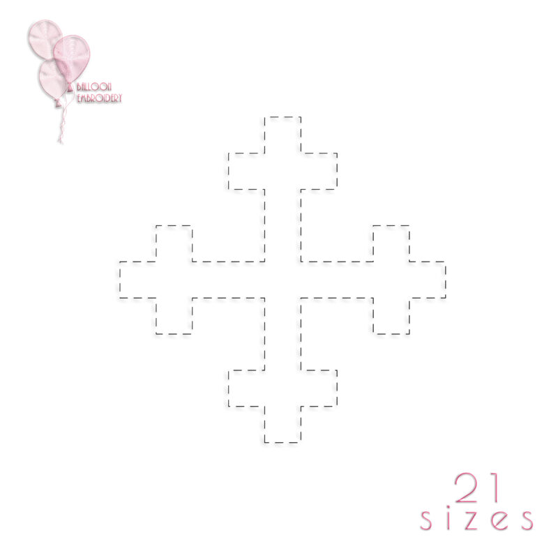 Celtic Cross | Square Single Run Quilt Block Embroidery Design