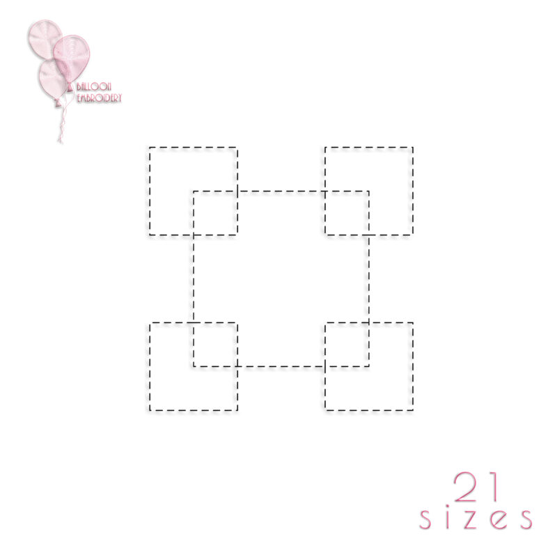 Square Single Run Quilt Block Embroidery Design