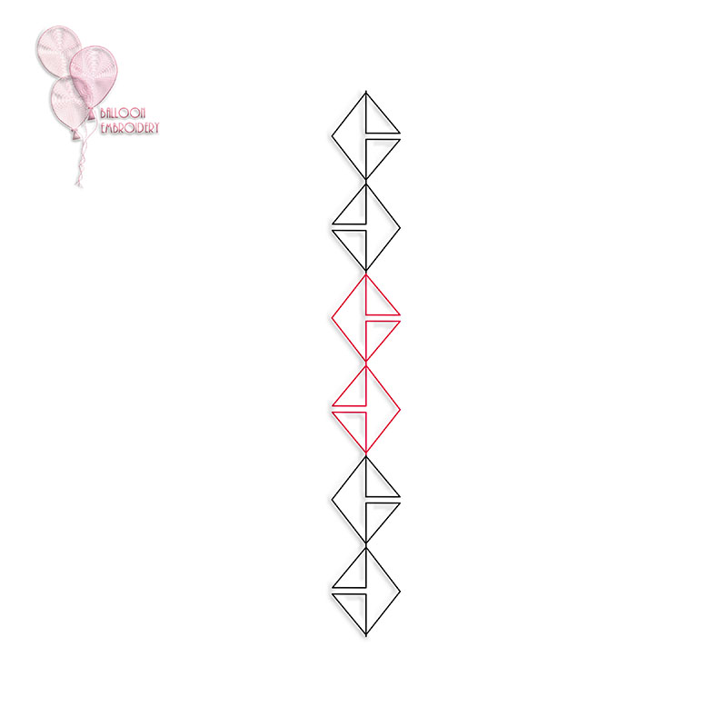 Diamond Border Single Run Edge to Edge Continuous Quilt Block Embroidery design