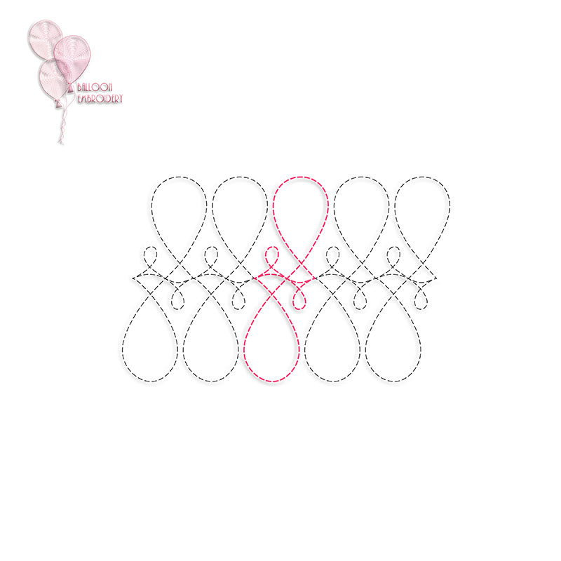 Curved Wave Edge to Edge Continuous Longarm Pantograph Quilt Embroidery Design