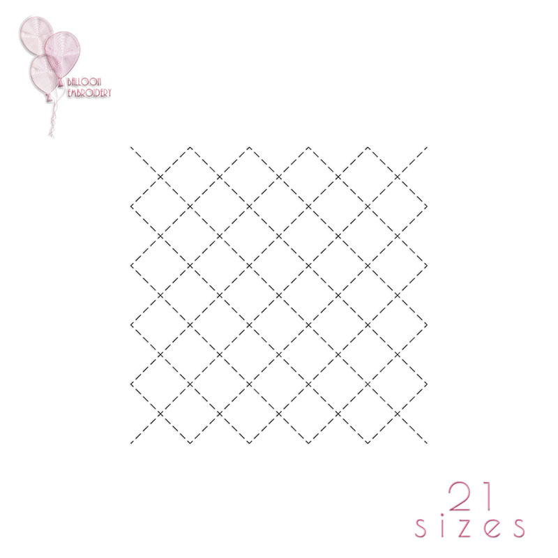 Squares Trellis Diamond Window Machine Quilt Block - Single Run