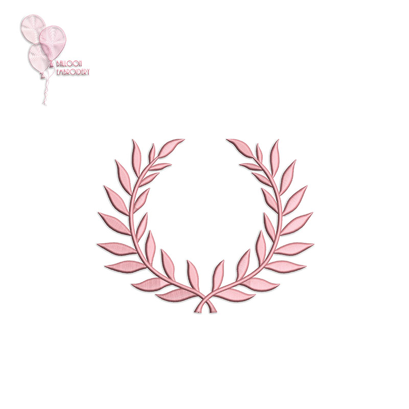 Laurel Bayleaf Wreath Monogram Machine Embroidery Design Digital Files
