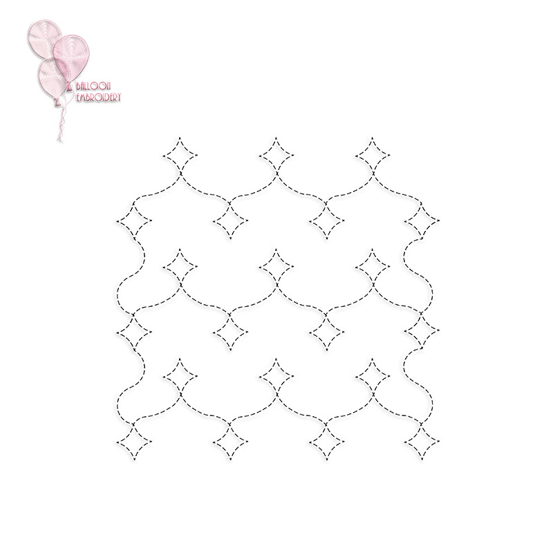 Stars Continuous Quilt Block Embroidery Design