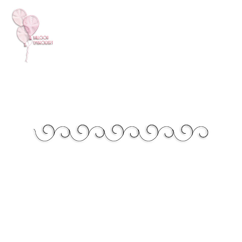 Chain Spiral Line Single Run Edge to Edge Continuous Quilt Block Embroidery Design