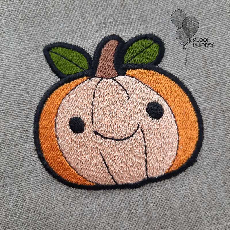 Smiley Face Halloween Pumpkin Machine Embroidery Patch Digital Design