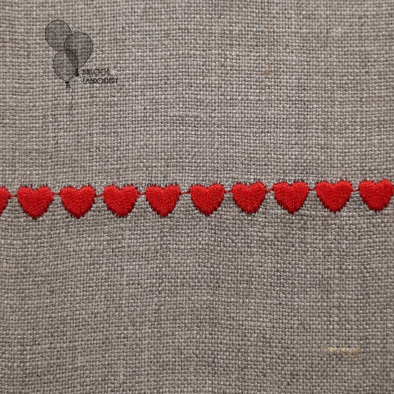 Heart Stitch Star Line Embroidery Design | 13 sizes